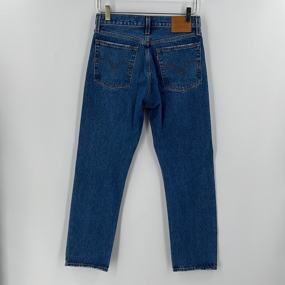 Levi's Premium Wedgie Straight Leg Jeans Distressed High Rise 100% Cotton 27 - Picture 6 of 11